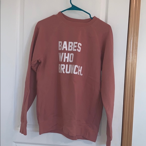 Brunette The Label Sweaters - Blush pink, babes who brunch crewneck